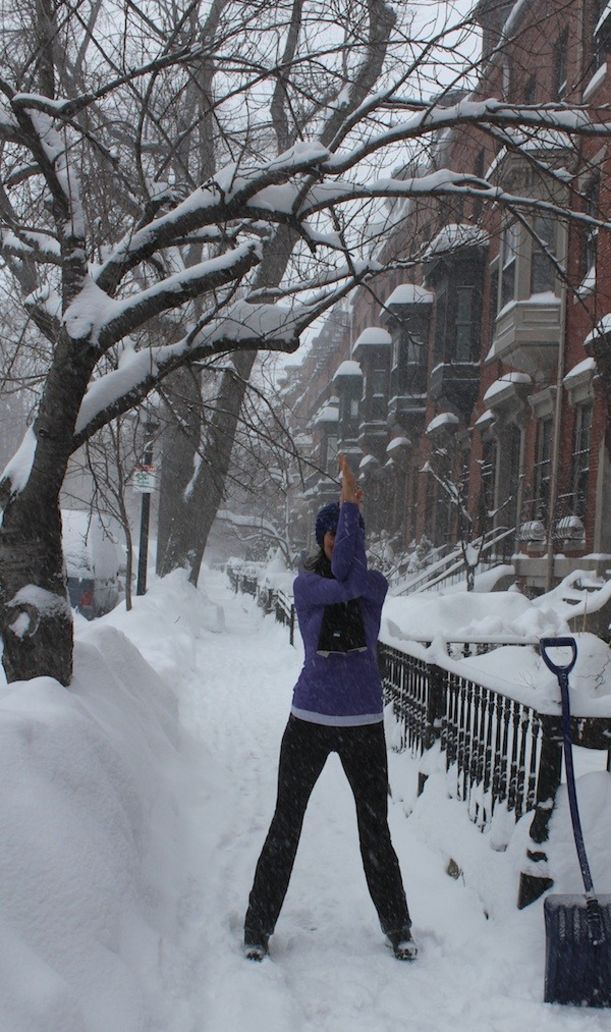5 Yoga Stretches To Alleviate Winter Tightness In Your Back & Shoulders Hero Image