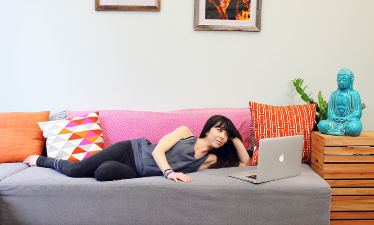 Yoga Poses You Can Do While Binge-Watching Netflix Hero Image