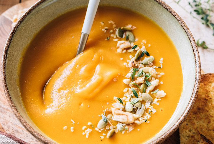 Craving Comfort Food? This Vegan Sweet Potato Soup Is Hearty & Healthy