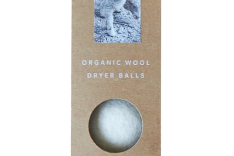 wool dryer balls in cardboard packaging