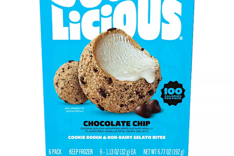 light blue box of DOUGHLICIOUS brand frozen treats from The London Dough Co. light blue box of DOUGHLICIOUS brand frozen treats from The London Dough Co.