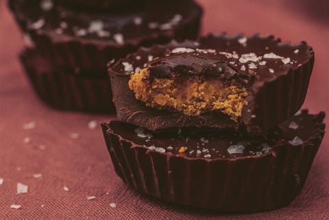 almond butter cups with flaky salt