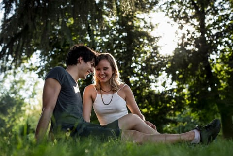 couple sitting in the park