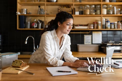 Woman working on her small business