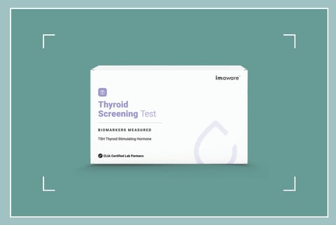 At Home Thyroid Test from imware on background for mbg