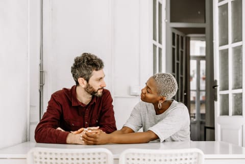 Couple talking