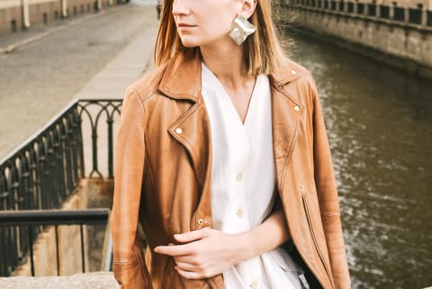 Woman in a Leather Jacket