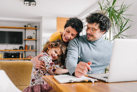 Portrait of a beautiful family spending day together at home Portrait of a beautiful family spending day together at home