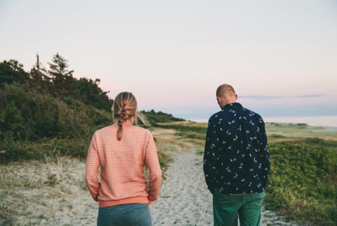 Couple Walking Along a Path