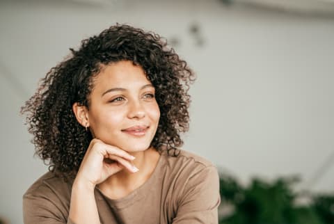 Portrait of a Thoughtful Young Woman