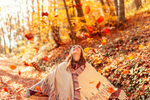 Fall woman standing Fall woman standing