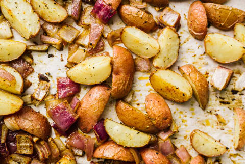 Roasted Potatoes on a Baking Sheet