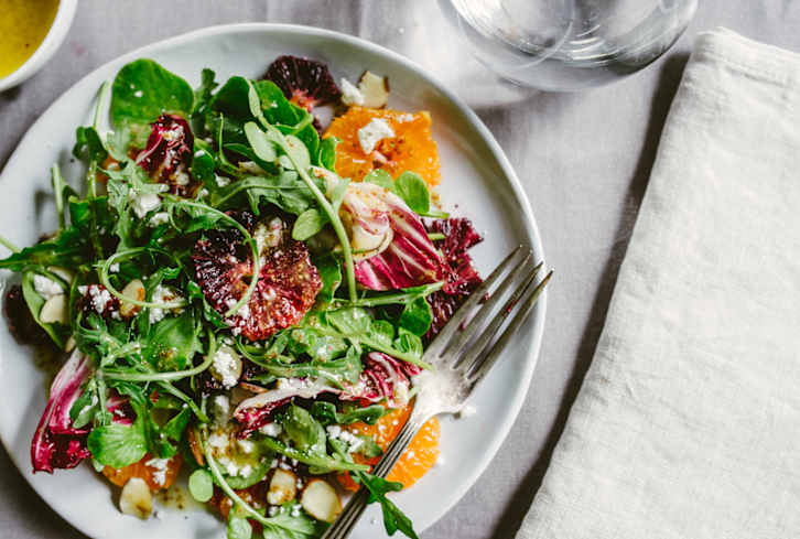 Liver-Cleansing Arugula + Avocado Salad With Citrus Flax Vinaigrette