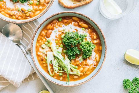 Soup with beans and greens