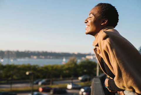 Stylish Happy Black Young Woman Portrait