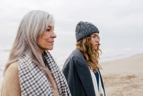 (Last Used: 2/19/21) Senior mother and adult daughter walking together