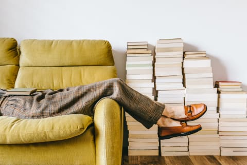 Person Relaxing on Couch