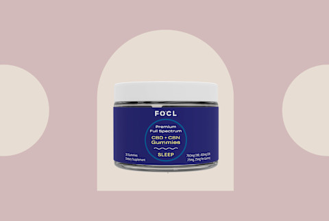 FOCL CBD + CBN Gummies on treatment backbround FOCL CBD + CBN Gummies on treatment backbround