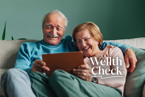 Happy retired senior couple relaxing at home Happy retired senior couple relaxing at home