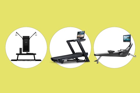 tonal machine, nordictrack treadmill, and hydrower side-by-side in bubles tonal machine, nordictrack treadmill, and hydrower side-by-side in bubles
