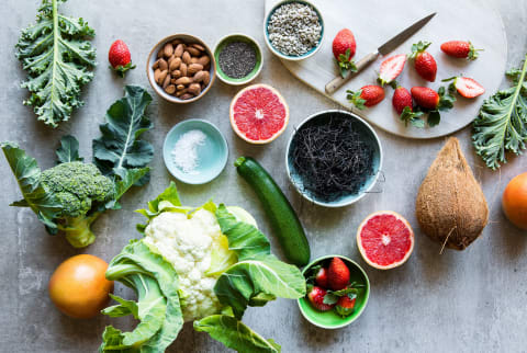 Alkaline Forming Foods. Fresh Fruit, Nuts, Seeds, Vegetables, Leafy Greens And Sea Vegetables