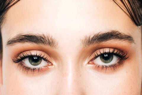 up close woman's eyes and eyebrows
