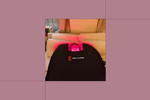 Bon charge blanket on bed with light on and tester in blanket Bon charge blanket on bed with light on and tester in blanket