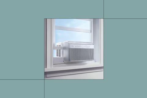 the best energy efficient air conditioner on a blue background