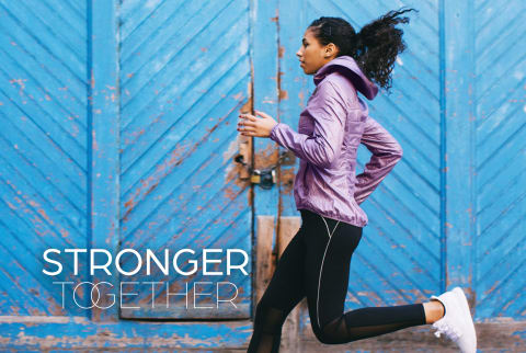 Woman running - Stronger Together