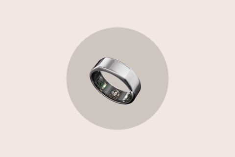 Oura ring on pink background