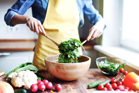 Woman preparing food