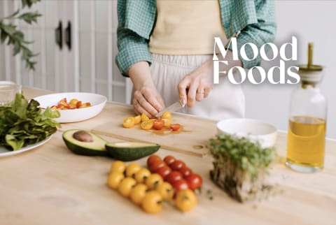 Mood foods chopping tomatoes