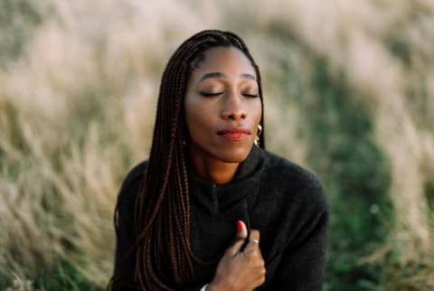 Person meditating