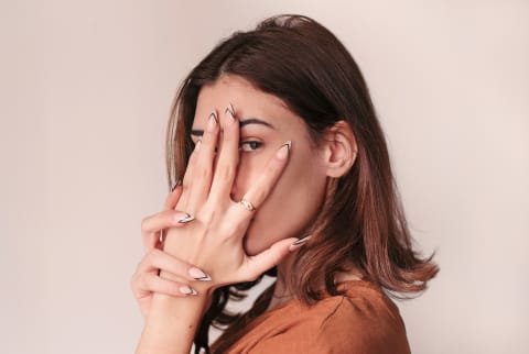 Young woman with nail art