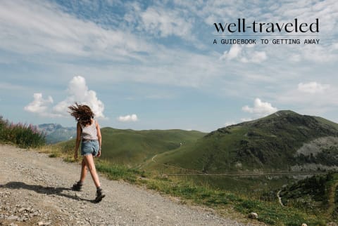 Woman walking alone in nature