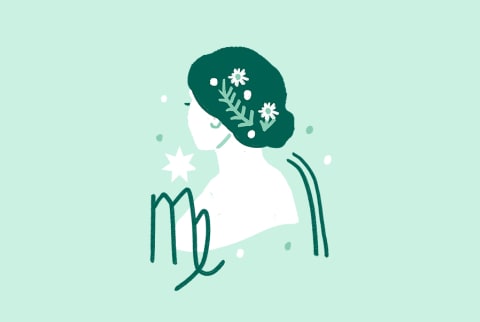 virgo symbol over sea foam green background virgo symbol over sea foam green background