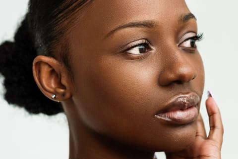 Closeup Beauty Portrait of a Woman With Glowing Skin