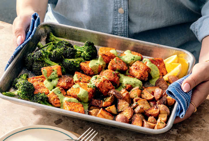 This Creamy Cilantro Salmon Is A Sheet Pan Dinner Worthy Of Company