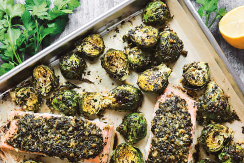 This Keto-Friendly Mediterranean Salmon & Brussel Sprouts