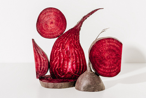 Abstract composition of sliced beets Abstract composition of sliced beets