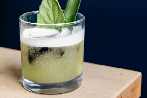 Green Cocktail with Fresh Herbs