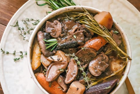 Garlic and Wild Mushroom Pot Roast