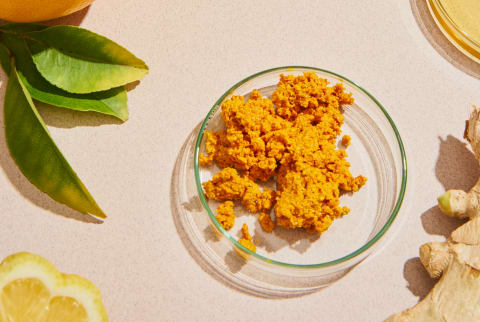 Overhead of Immune Boosting Foods Like Oranges, Lemon, Ginger, and Turmeric
