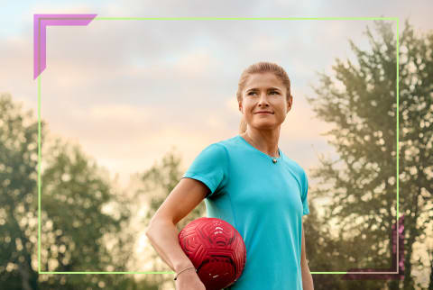 Rosie White portrait with soccer ball