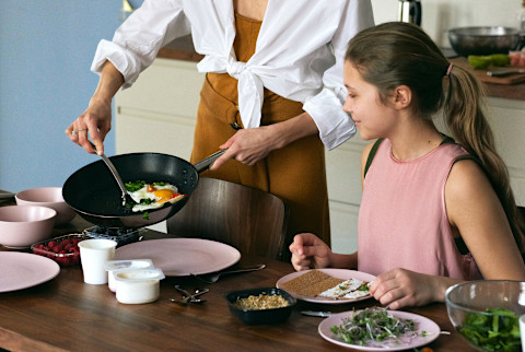 Mother and daughter eating healthy Mother and daughter eating healthy