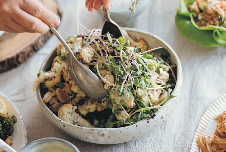 Start Spring Off Right With This Roasted Cauliflower & Pea Salad