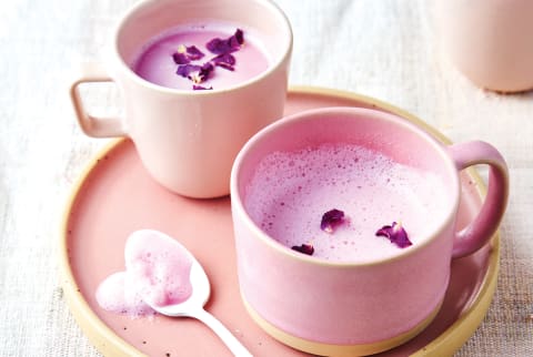 ayurvedic pink rose quartz lattes