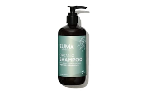 Zuma Nutrition Organic Shampoo Bottle with blue lable