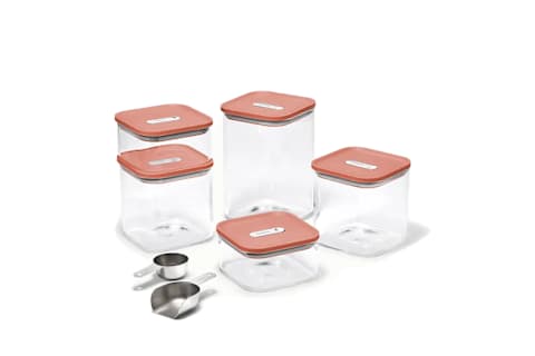 Caraway Airtight Glass Container Set in Perracotta