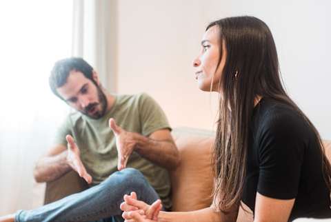 Woman being gaslit by partner zones out contemplatively Woman being gaslit by partner zones out contemplatively